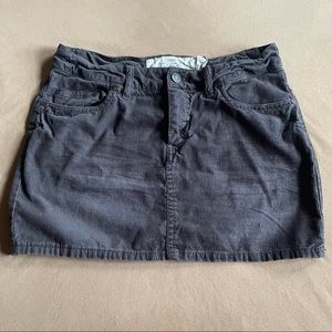 H&M Corduroy Mini Skirt - Gray, Size 4